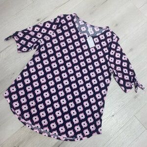 West Loop Geometric Pink and Black Tunic